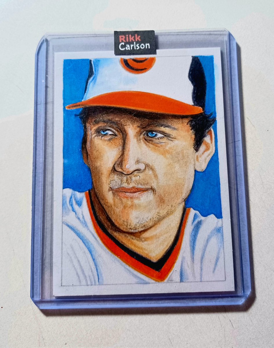 A bit of Ironman for your  Friday  night...a commissioned piece 1/1 of #calripken #Orioles @topps #sportsart #sketchcards