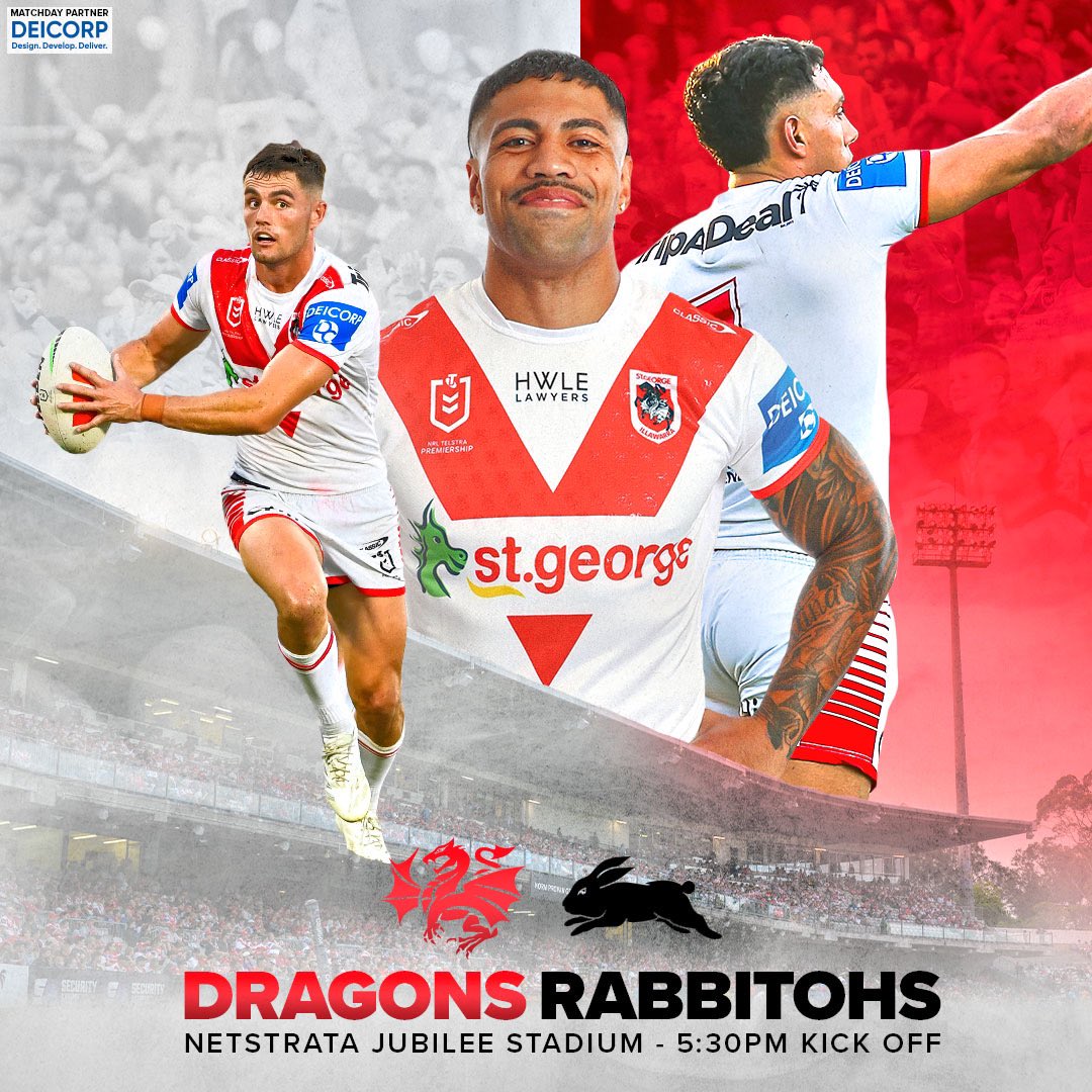 🔴⚪️ It’s GAME DAY! 🔥 Back home at Kogarah to battle the Rabbits 🐉🐉🐉 #RedV #BreatheFire