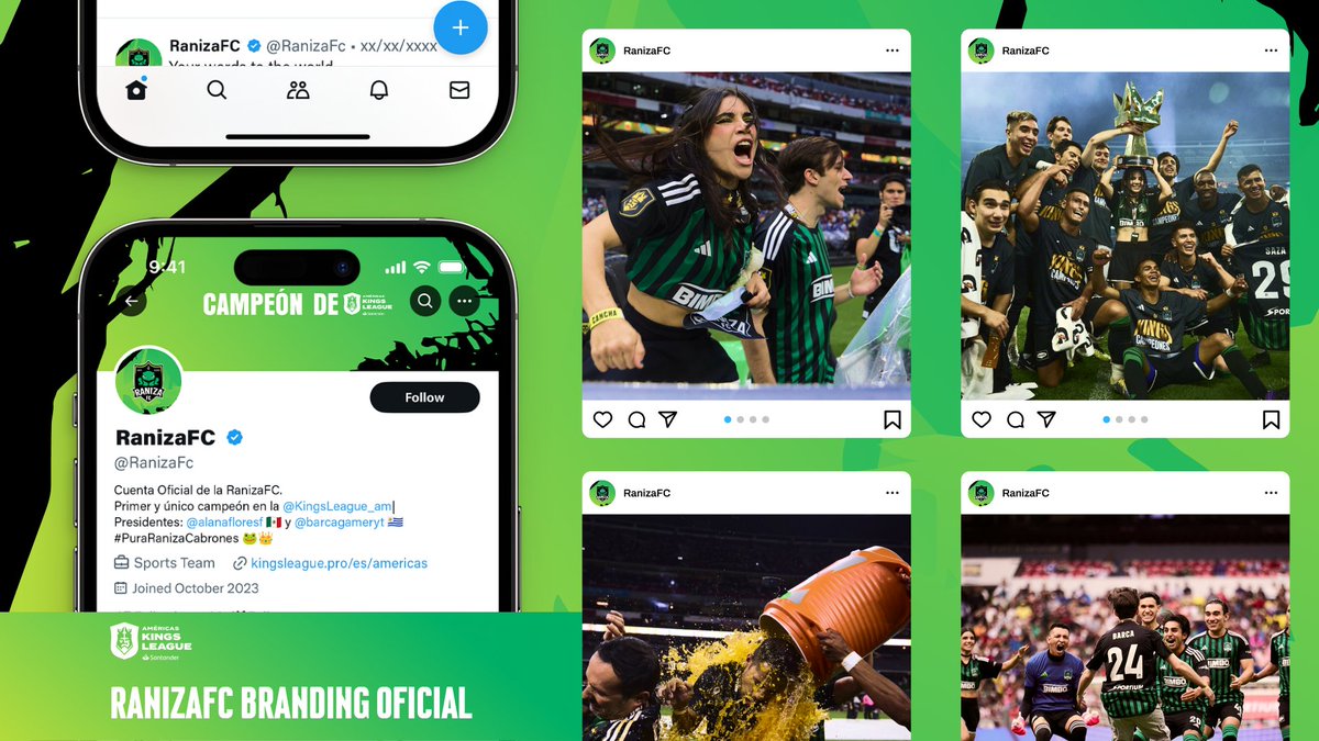 soymavs's tweet image. Estoy muy emocionado de por fin presentarles el proyecto de @RanizaFc para la @kingsleague_am  y todo el proceso de trabajo detrás de el logo.

Que mejor que vestidos de campeones? 🐸👑
be.net/gallery/198292…