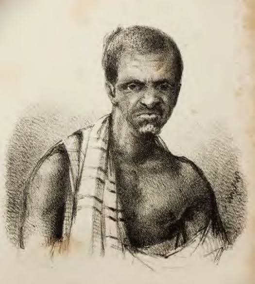 AfricanHub_'s tweet photo. Badu Bonsu II was a leader of the Ahanta and a Ghanaian king who was exe.cuted in 1838 by the Dutch, h£ad separated from his body and sent to the Netherlands and kept in a Museum for resisting slavery.
In 1837, Badu Bonsu II rebelled against the Dutch government, and killed several officers, including acting governor Hendrik Tonneboeijer.

The Dutch government used the Treaty of Butre as the basis for military action against Badu Bonsu and an expeditionary force was sent to Ahanta. In the war that followed, the king was captured, sentenced for murder, and hanged.

The Dutch disorganised the Ahanta state, appointing their commandant of Fort Batenstein at Butre as regent, keeping the country under close control with an enlarged military and civilian presence.

Following the execution of king Badu Bonsu, his body was desecrated as a Dutch surgeon removed his head. The head was taken to the Netherlands, where it was soon lost for more than a century.

Your comments on this ...