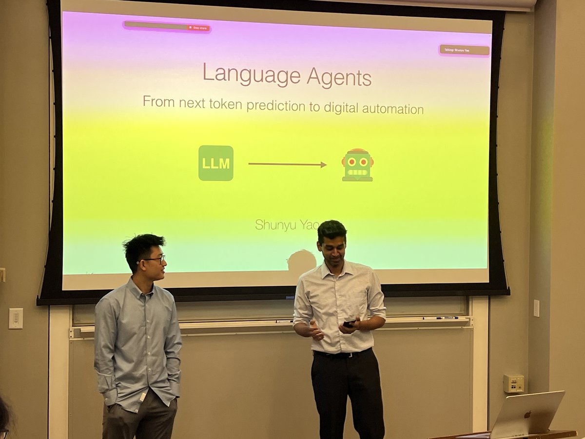 I've defended my PhD! 'Language Agents: From Next-Token Prediction to Digital Automation' - Talk (WebShop, SWE-bench, ReAct, ToT, CoALA, and on the future of agents): youtube.com/watch?v=zwfE6J… - Thesis (covers even more): ysymyth.github.io/papers/Dissert…