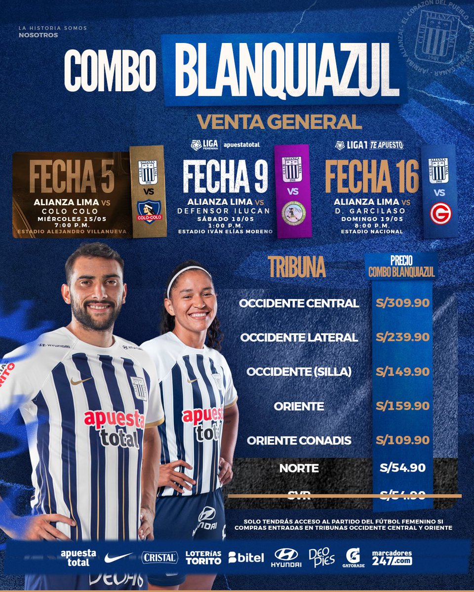 ¡𝗔𝗥𝗥𝗔𝗡𝗖𝗔𝗠𝗢𝗦 𝗟𝗔 𝗩𝗘𝗡𝗧𝗔 𝗚𝗘𝗡𝗘𝗥𝗔𝗟! ⚪️🔵🎟️ Adquiere el nuevo combo blanquiazul aquí➡️ prime.joinnus.com/detail/combobl… *️⃣La venta del Combo Blanquiazul termina el domingo 12/05*️⃣ #ConAlianzaSiempre