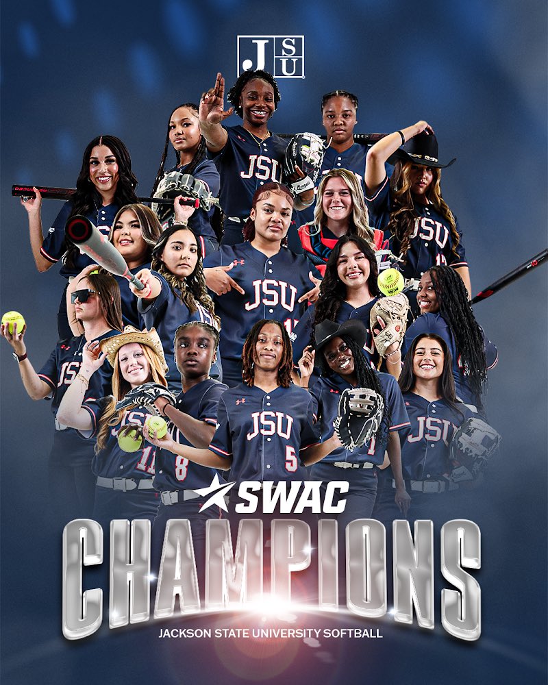 THEE 2024 SWAC CHAMPIONS🏆 Jackson State defeats Florida A&M 3-1 to claim its first SWAC Tournament Championship title since 2011🥎 #TheeILove | #SWACSB | #GoJSUTigersSB🐅