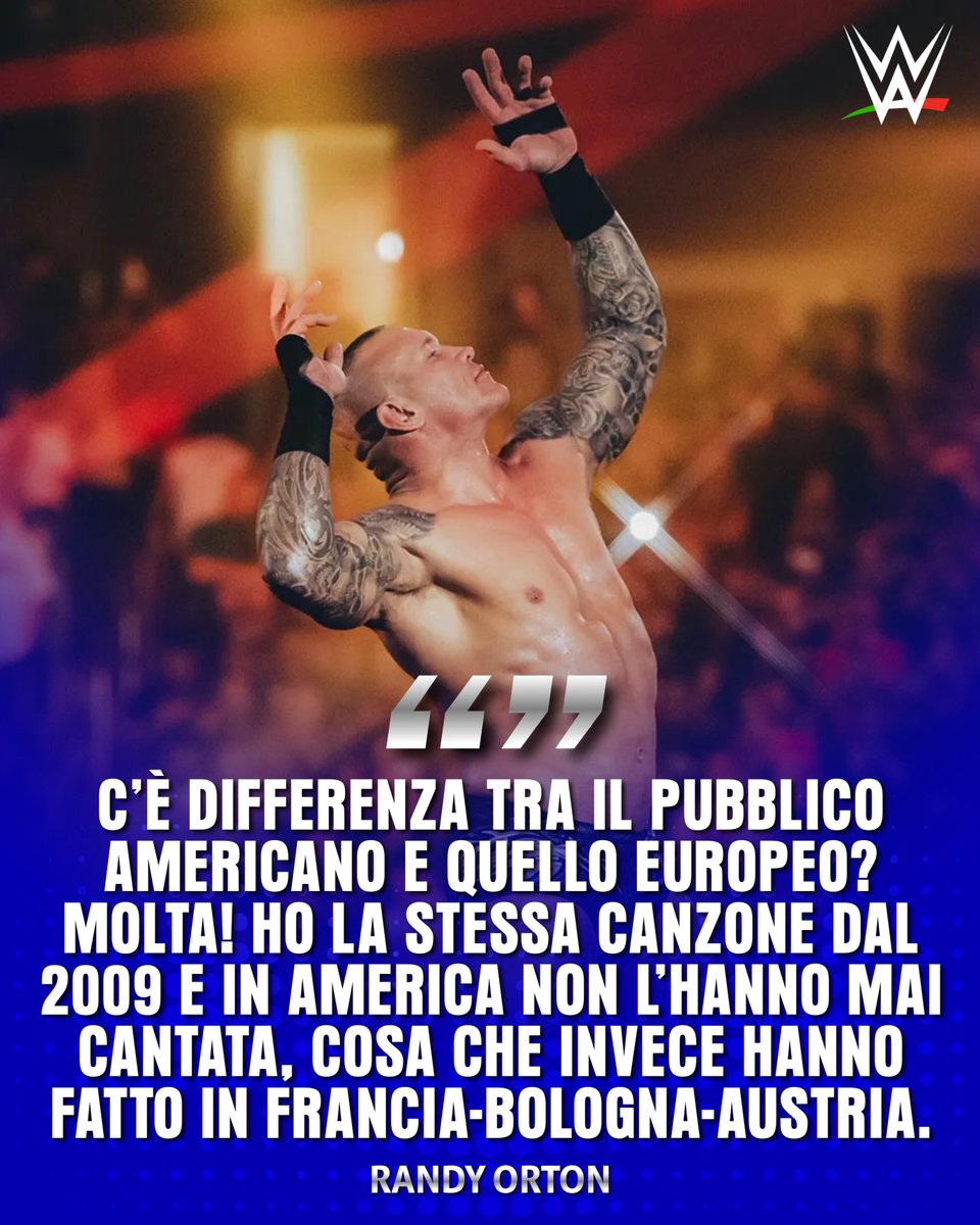 🚨🗣️@RandyOrton ha parlato della differenza tra il pubblico americano e quello europeo, citando anche Bologna. 🇮🇹👀🇪🇺
