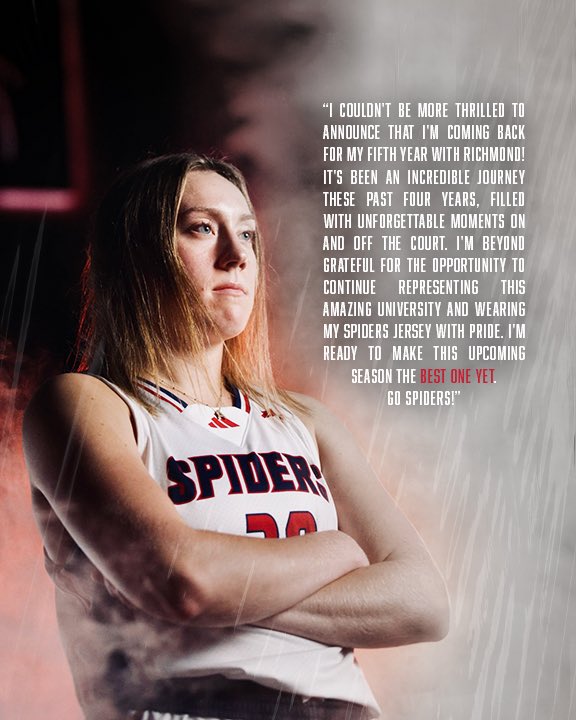 SpiderWBBall's tweet photo. 𝐒𝐡𝐞’𝐬 𝐛𝐚𝐚𝐚𝐜𝐤. 🫰

@spiderathletics // #OneRichmond 
Richmond Women’s Basketball is excited to announce the return of 𝐀𝐝𝐝𝐢𝐞 𝐁𝐮𝐝𝐧𝐢𝐤 to the Spider roster for the 2024-25 season! 🕷️🏀 https://t.co/Qetr0ahDJg