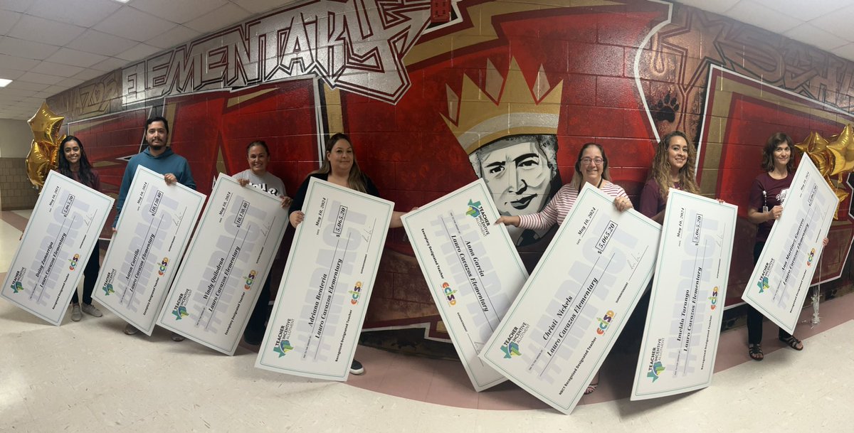 Congratulations to all of our TIA Big Check recipients at Cavazos! We are proud of your accomplishments! Over $55k awarded to @CavazosES teachers! #TIA @EctorCountyISD @Ecisd_OC #impact #leadbyexample @ErinBueno2