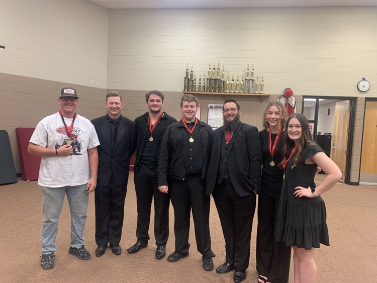 The EHS senior band members with their instructors after the Band Regalement. If you weren't there you missed a great performance by these seniors, underclassman, and Mr. Reimer/Mr. Boone!!