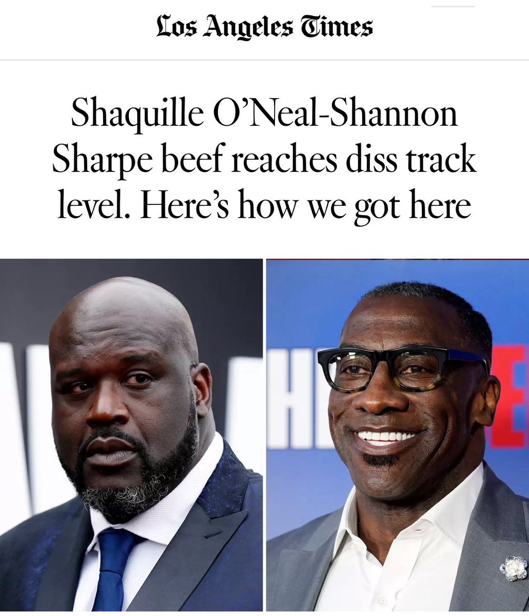 In the pantheon of celebrity feuds, Shaquille O’Neal versus Shannon Sharpe isn’t exactly Kendrick Lamar vs. Drake. But it might be getting into that territory with Shaq releasing a diss track. What’s a good beef without a rap release to commemorate it? latimes.com/sports/story/2…