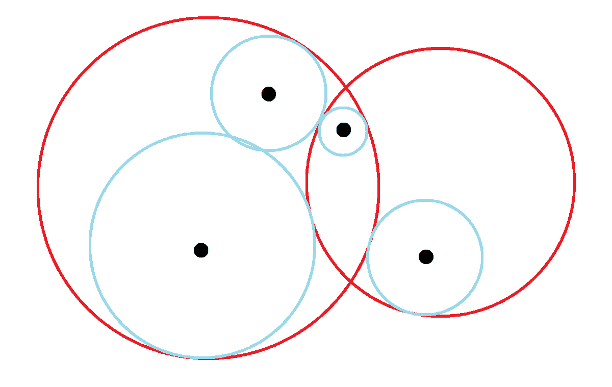 Two intersecting circles. Draw circles tangent to each of these two given circles. What 'curve' do the centers of these circle trace?