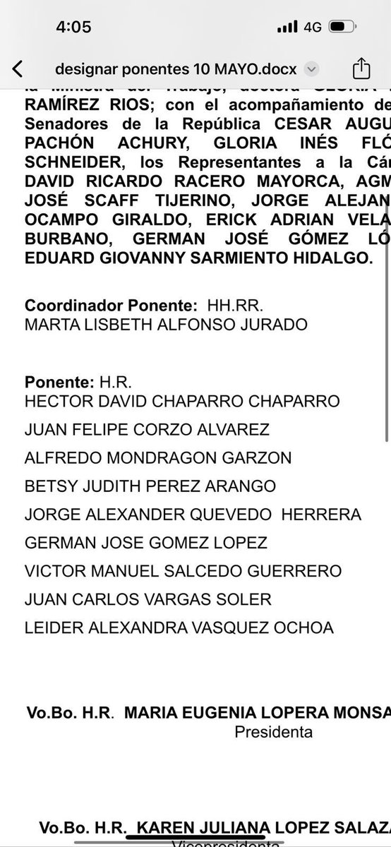 #DATO Estos son los ponentes de la reforma pensional para el debate en la Comisión Séptima de la Cámara de Representantes.