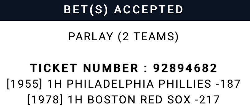 At least 2 people like money…

For those 2 here ya go:

+120🔥
💎Phillies F5 ML
💎Red Sox F5 ML

#MLB #MLBB #MLBBets #MLBPicks #MLBNow #MLBCentral #MLBRIVALS #MLBTonight