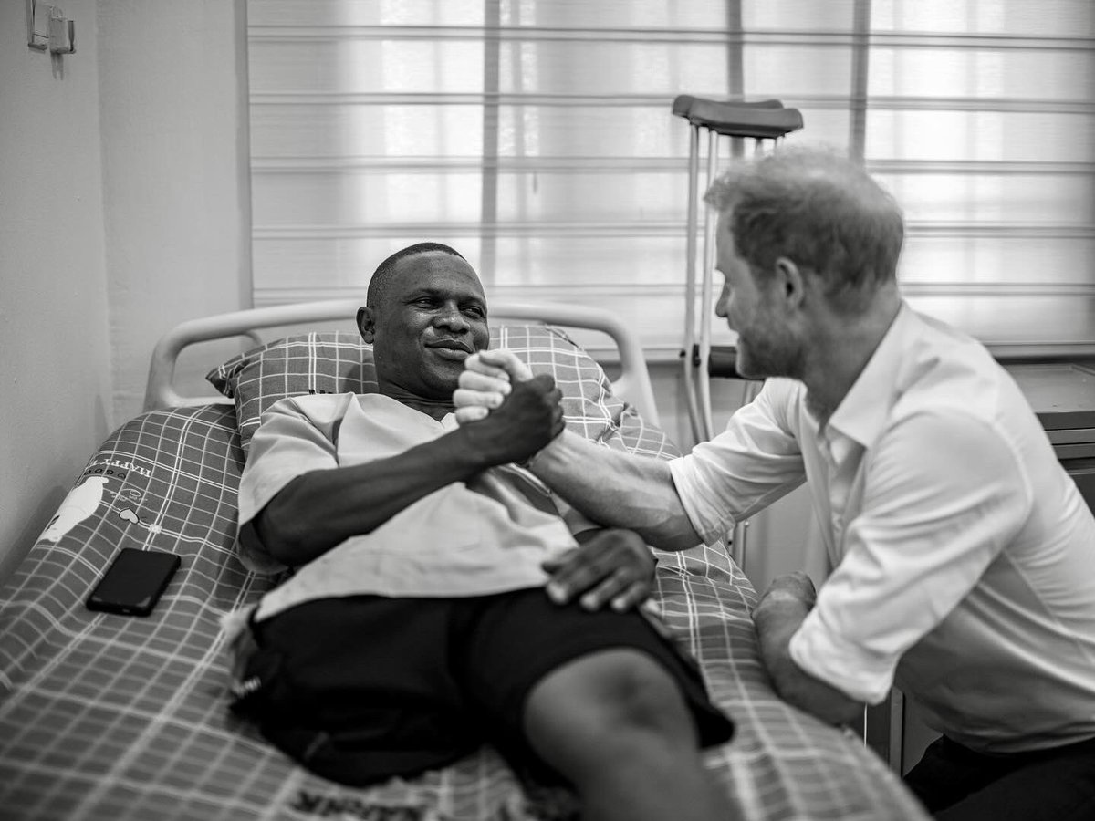 Listening to his story of survival and fortitude, the Duke of Sussex with a Nigerian Military Veteran.

Photographed by me.