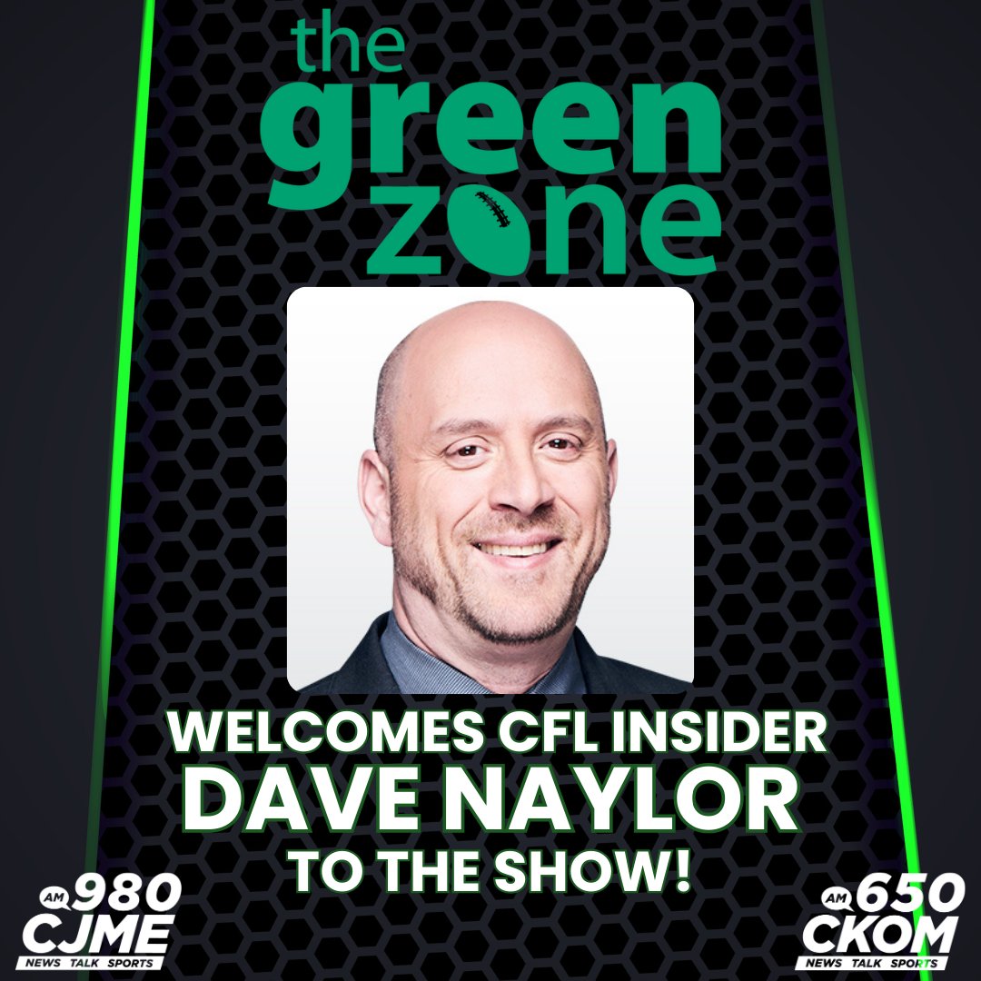 The Green Zone is very excited to announce its newest contributor, #CFL & #NFL Insider @TSNDaveNaylor ! Dave joins the show today at 3:05! #GreenZone