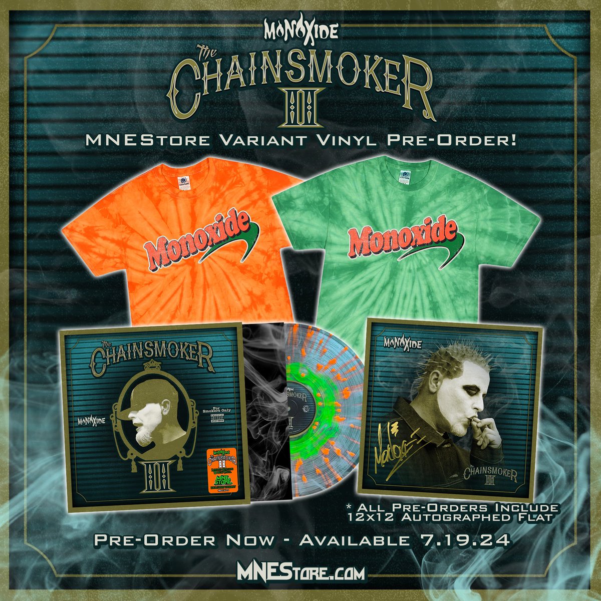 Pre orders are live now for Mono’s “Chainsmoker II” @twiztidshop ➡️ mnestore.com They’re here July 19th 💨