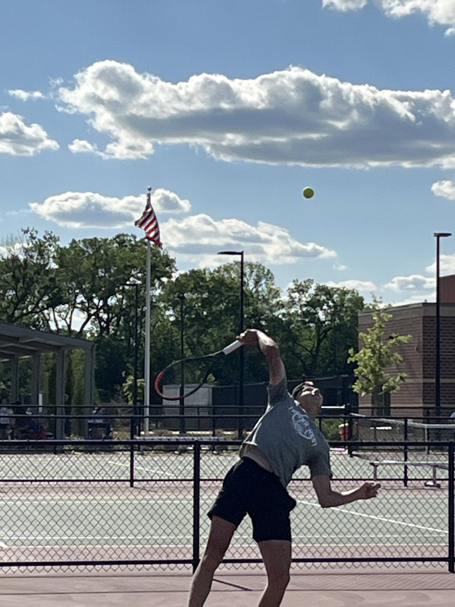 KSHSAA's tweet image. Final match in the books for day 1 at 5A state championship on a gorgeous day at the Andover District Tennis Complex #WellPlayed  
Championship tourney continues at 9:00 AM tomorrow