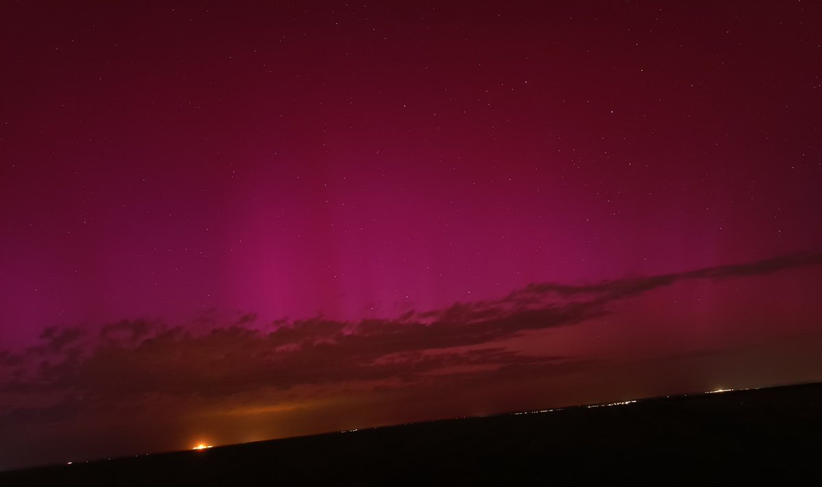 Aurora Boreal desde las afueras de #Salamanca capital!