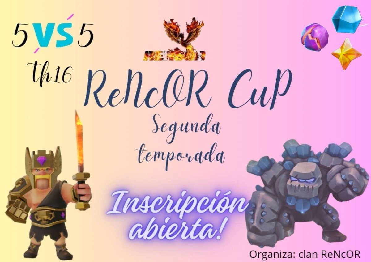 Inscripción abierta!!
No te quedes fuera!
 ven y compite en el mejor juego del momento #ClashofClans #rencor  <a href="/ClanMeridaVnzla/">Merida Vnzla (Clan)</a> <a href="/beingmaribel/">❤️Maribel❤️</a> <a href="/Devil_ayush07/">Devil Gamer</a> <a href="/DRAGONSITO_RCNR/">》DAMIAN OWNER 》</a> <a href="/Lipe_COC/">Lipe</a> <a href="/mad_max27_/">mad_max27_</a> @Mel19_lopez <a href="/emigamer_sv/">Emi gamer sv</a> <a href="/SandraCoC1/">SaNdY ☠️ La Mexicana🇲🇽🖤🍉</a> <a href="/TRencor63203/">TeAm ReNcOR</a> <a href="/badbunnycoc/">BAD BUNNY</a> <a href="/beingmaribel/">❤️Maribel❤️</a>