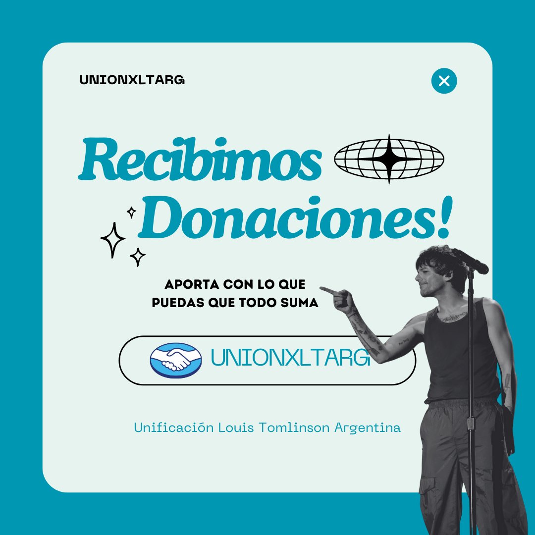 👁‍🗨 ¡Haz realidad el sueño de una louie para ver a Louis en Vélez! Sabemos que cada aporte cuenta, ¡por pequeño que sea! Tu colaboración nos acerca más a la meta.

⚜ Alias: UNIONXLTARG
⚜ PayPal: paypal.me/ushisol

GRACIAS, GRACIAS, GRACIAS 💙