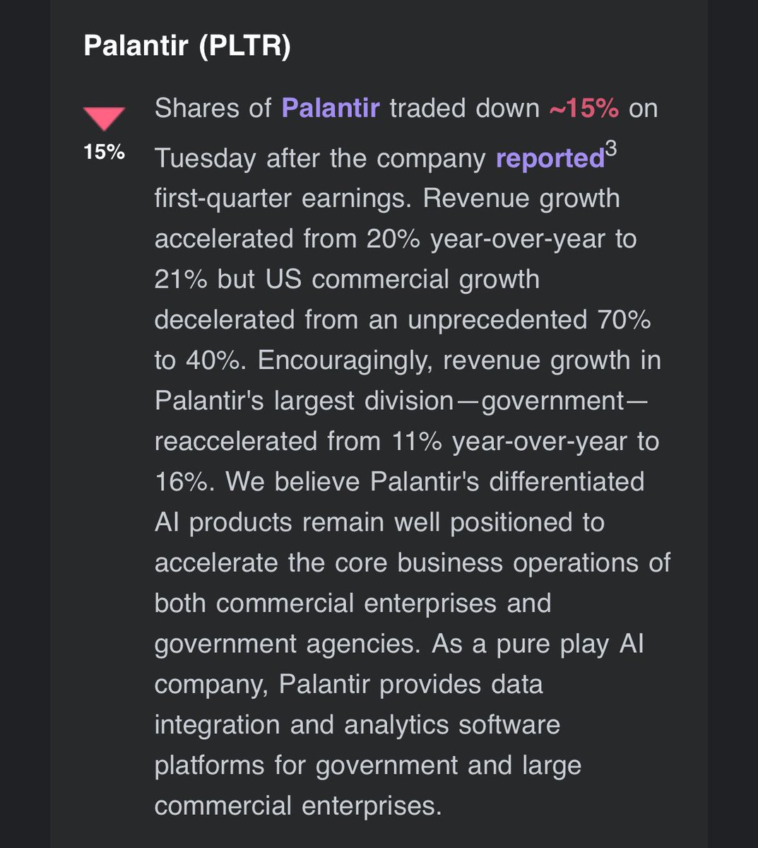 Cathie Wood and Ark Invest just said this about Palantir $PLTR

“We believe Palantir's differentiated AI products remain well positioned to accelerate the core business operations of both commercial enterprises and government agencies”