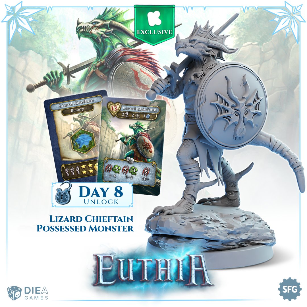 Less than 5 days to back Euthia: Cruel Frost! ⏳ Backers just unlocked the possessed Lizard Chieftain, and now have a choice to make... will we continue the trial, or escape? 🤔

steamforged.co/euthia-cruel-f…