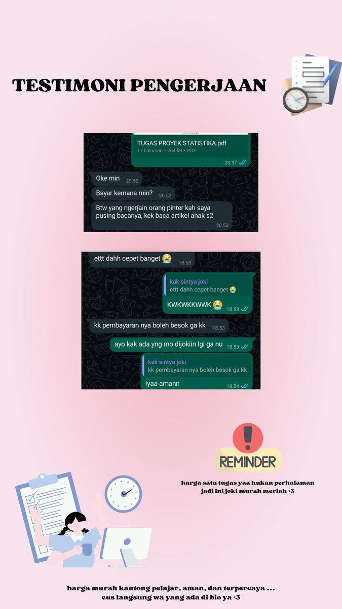 JOKI TUGAS MURAH, AMAN, DAN TERPERCAYA SINCE 2019 tweet media