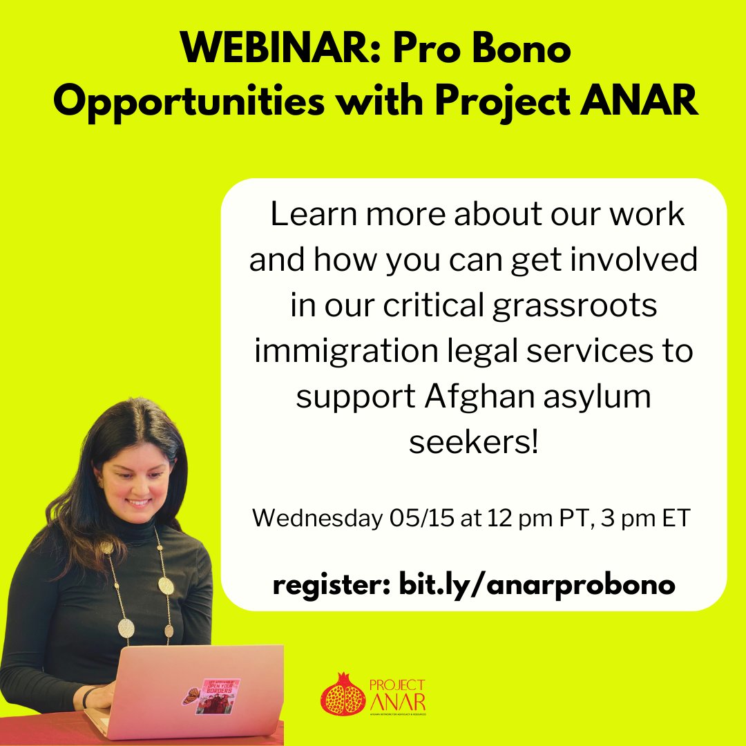 Project ANAR has trained and supported hundreds of volunteer attorneys, who have collectively filed more than 1,000 applications for vulnerable Afghans. Learn about their recent work, and volunteer opportunities--including remote opportunities and in the Bay Area &amp; DMV regions.