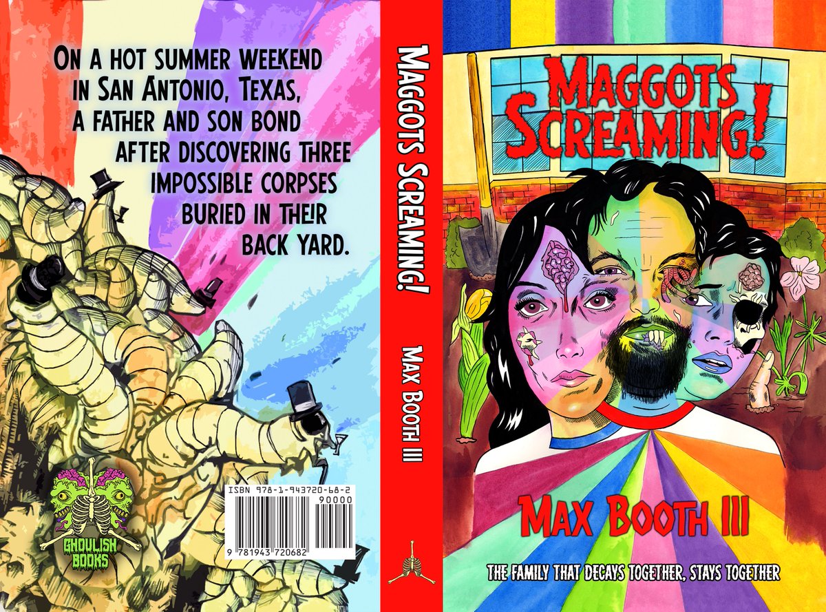 I wrote a book called MAGGOTS SCREAMING! about a dad and son bonding over three impossible corpses set during a scorching hot texas summer with plenty of homages to henenlotter & the simpsons and personally I think it'd be pretty cool if you read it and told a friend.