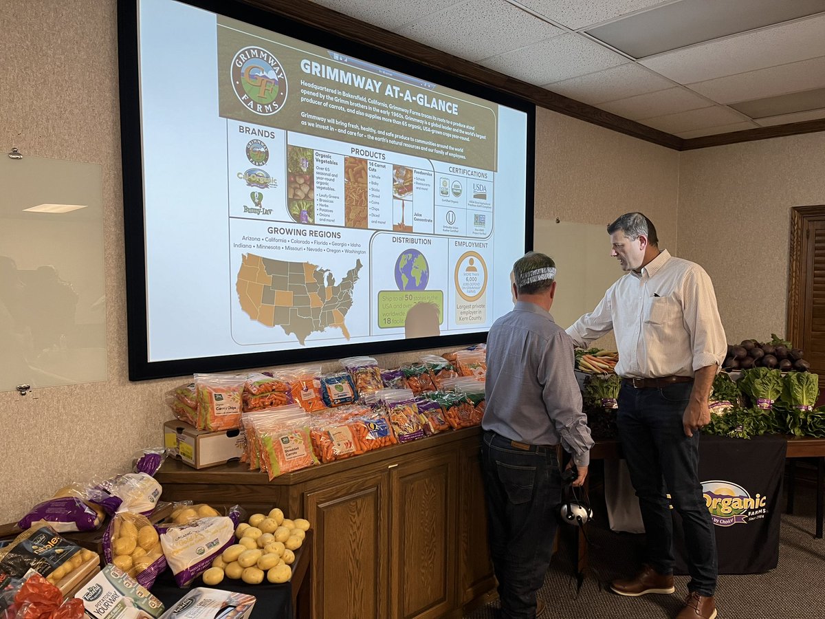 Next stop w/ @westerncaucus: visiting some of the Central Valley food processors & packaging facilities that play a critical role in our nation’s food supply and employee thousands of folks in Kern County. Thank you @tastefulselect & @grimmwayfarms for having us!