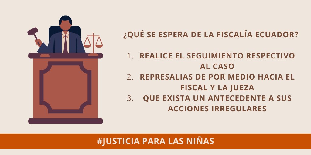¿Qué se espera de fiscalía Ecuador?

#JusticiaParaLasNiñas #LasNiñasNoSeTocan #LasNiñasNoSeViolan #LasNiñasNoSeMatan <a href="/DanielNoboaOk/">Daniel Noboa Azin</a> <a href="/FiscaliaEcuador/">Fiscalía Ecuador</a> <a href="/CJudicaturaEc/">Consejo de la Judicatura</a> <a href="/LuigiCadena/">Luigi Cadena</a>