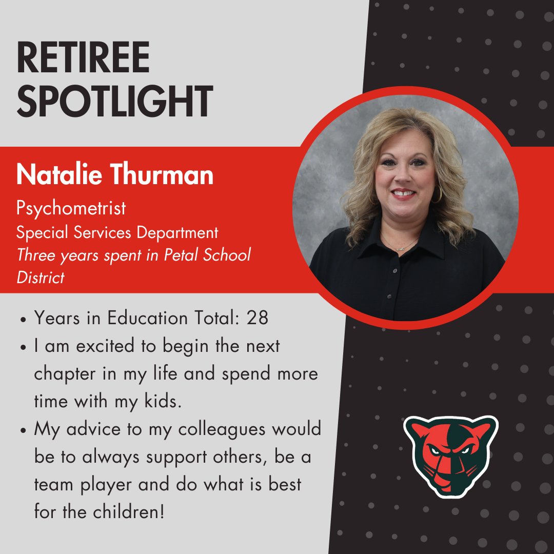 #RetireeSpotlight #PantherProud #Thankyou