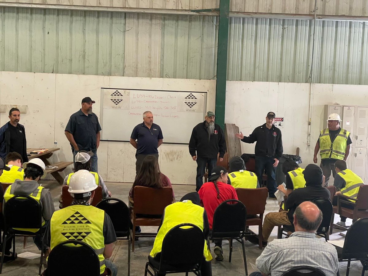 Our Members had a great time discussing upcoming work opportunities, career paths, wages, benefits, and educational support last month with high school construction tech students at the Building Lives By Building Structures Hoopa Shop. #NorCalCarpentersUnion #CarpenterUnionPower