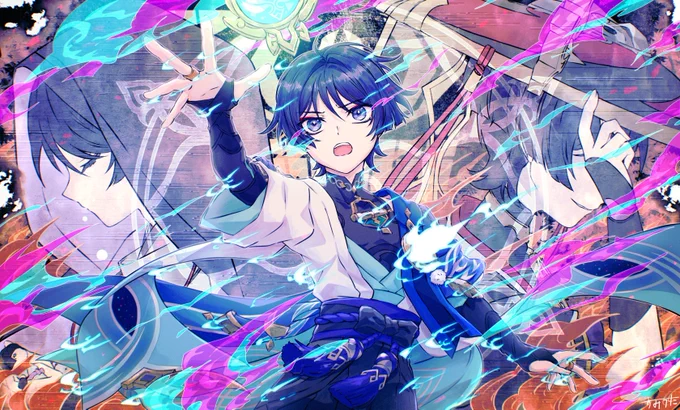 灰から生まれる、(再投稿) #GIFanArtContest46 #Genshinlmpact #wanderer