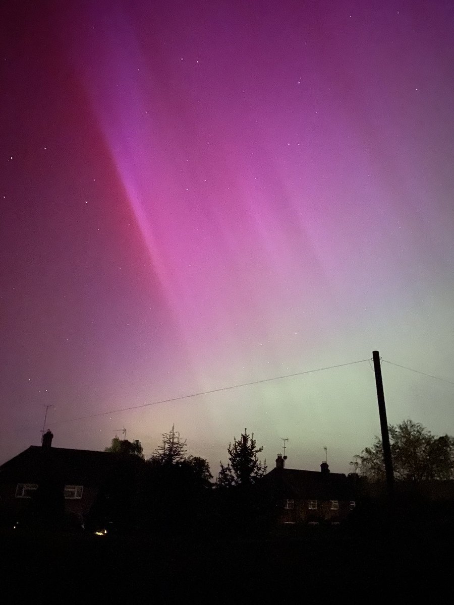Aurora over Groombridge, East Sussex! (Heightened by iPhone but clearly visible and amazing)