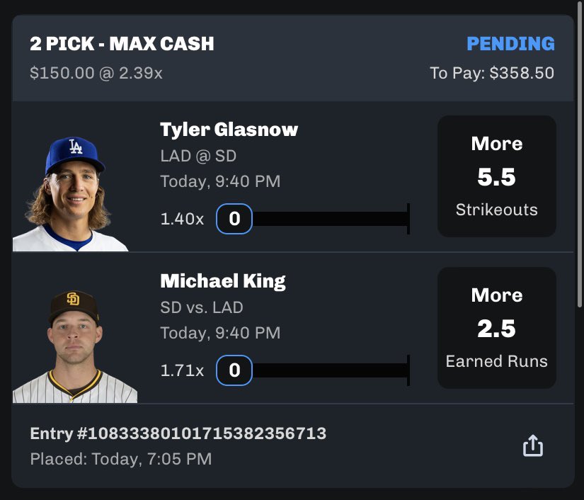 if this cashes I’ll give 100$ to nobody who likes this 😅🍀

#MLBRIVALS #GamblingX #bettingcommunity #GamblingsTwitter #mlbbets