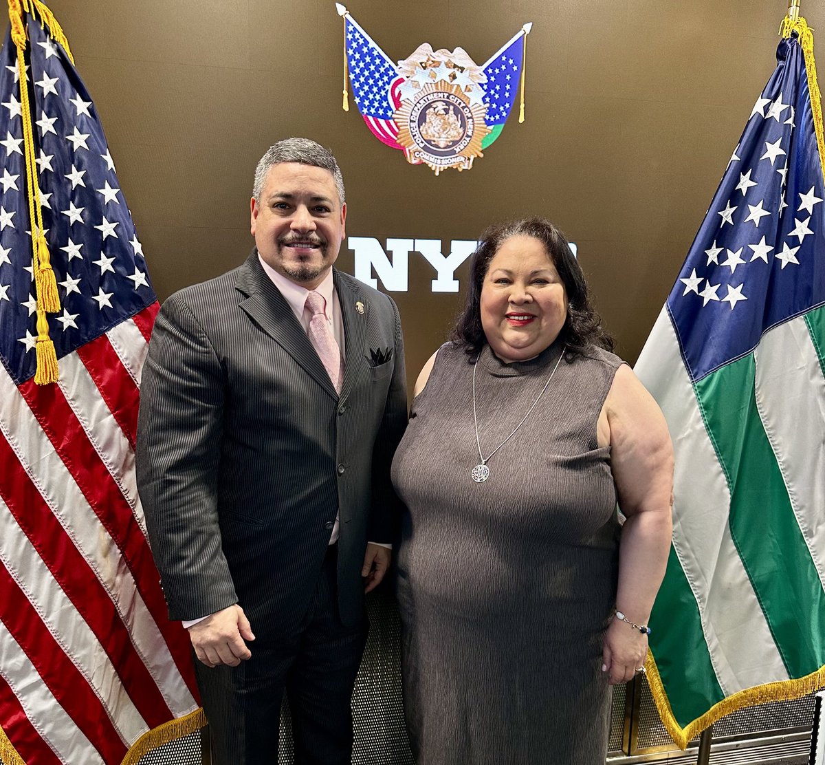 Today, I had the pleasure of meeting with Rossana Rosado, the Commissioner of the New York State Division of Criminal Justice.   The NYPD maintains strong relationships with our law enforcement partners and elected officials to keep New Yorkers safe — always.