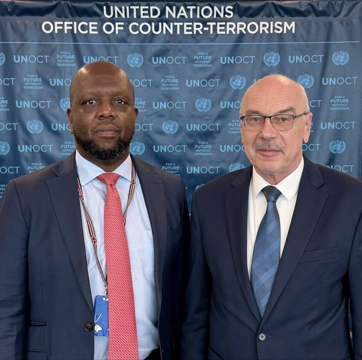 USG Voronkov bid farewell to @ambmkimani, Permanent Representative of #Kenya, and expressed appreciation for the leadership provided during his tenure and the fruitful cooperation with 🇰🇪 on #CounterTerrorism issues, including through the @un_octProgramme Office in Nairobi🤝