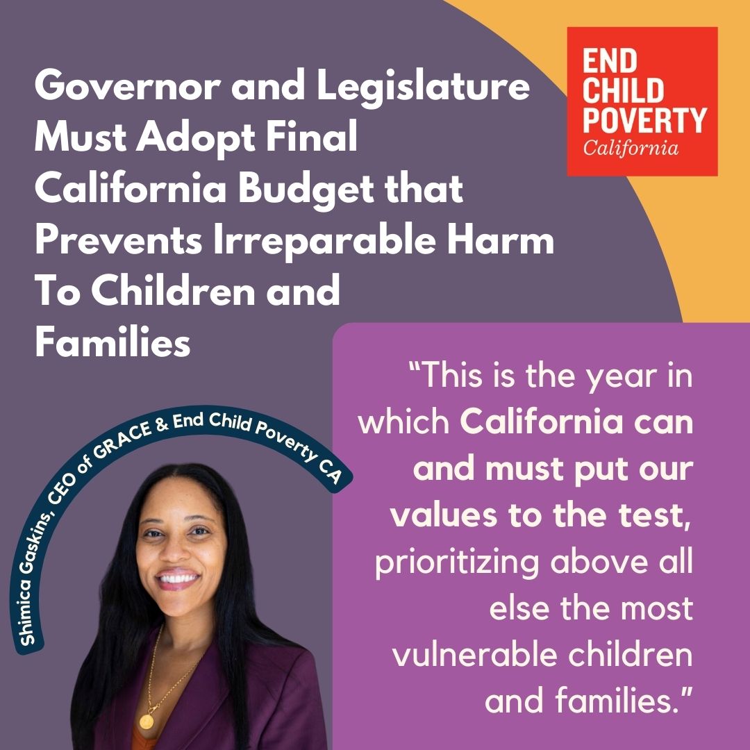 We know @CAgovernor & #CALeg have shared values to #EndChildPoverty. We'll fight these #CABudget cuts & be ready to provide solutions to prevent irreversible harm to kids & families.

➡️End Child Poverty CA Coalition Response to Gov. Newsom's #MayRevise: endchildpovertyca.org/ca-budget-may-…