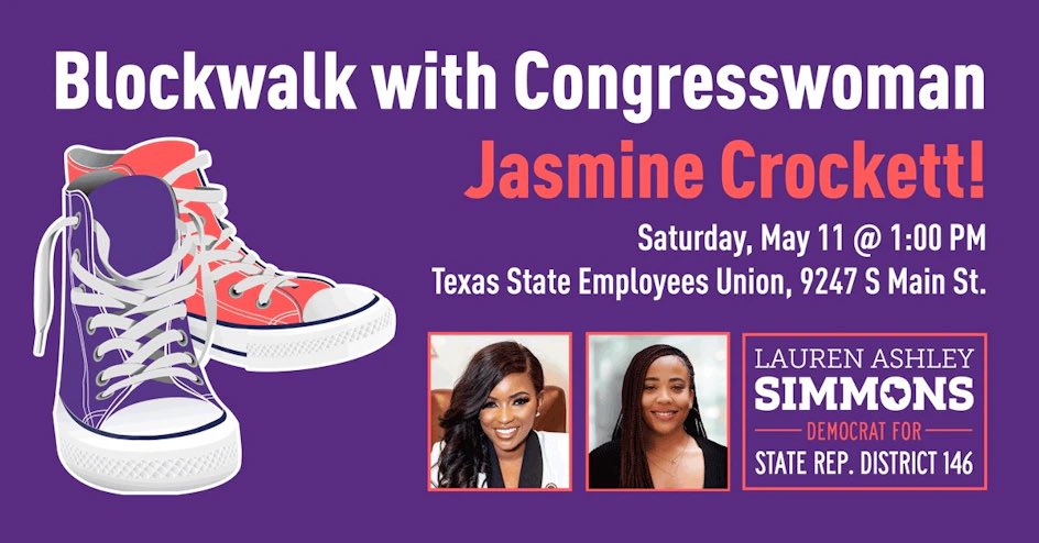 I’m so excited about tomorrow, thank you again @JasmineForUS!! Sign up here to join us: mobilize.us/s/3KwsP2 #hd146 #txlege