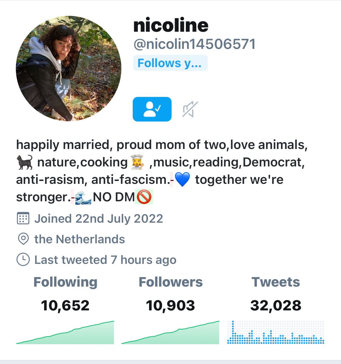 Nicoline @nicolin14506571 only needs 97 more likeminded friends to reach 11K 💙REPOST💙