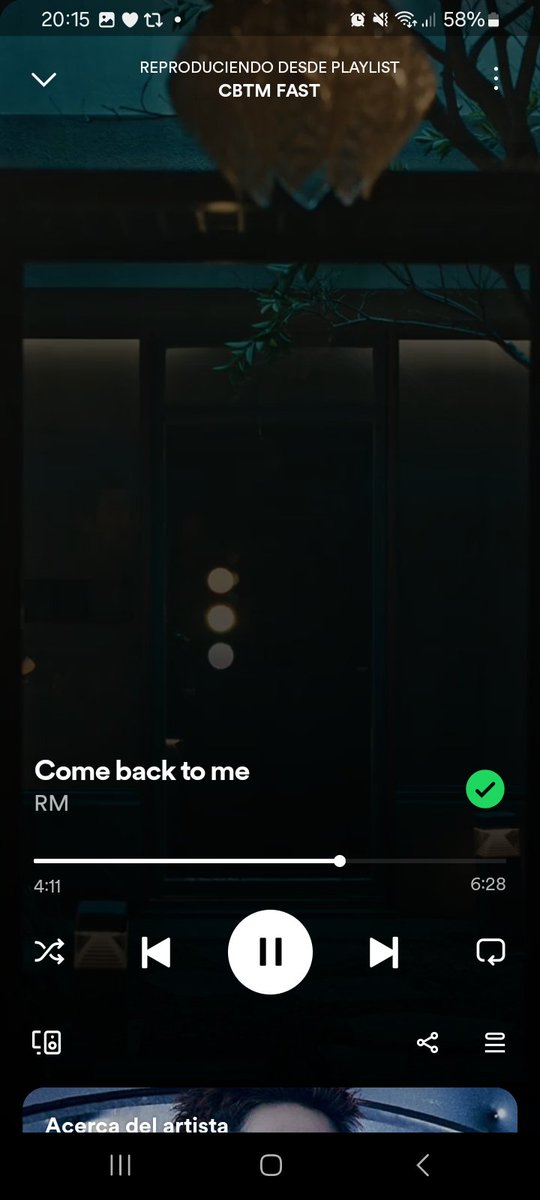 — Últimos 45 minutos antes de que finalicé el rastreo del primer día de 'Come Back To Me' en Spotify. • ¿que andan escuchando? comenten usando los hashtags; #comebacktome #rpwp #rightplacewrongperson #rm