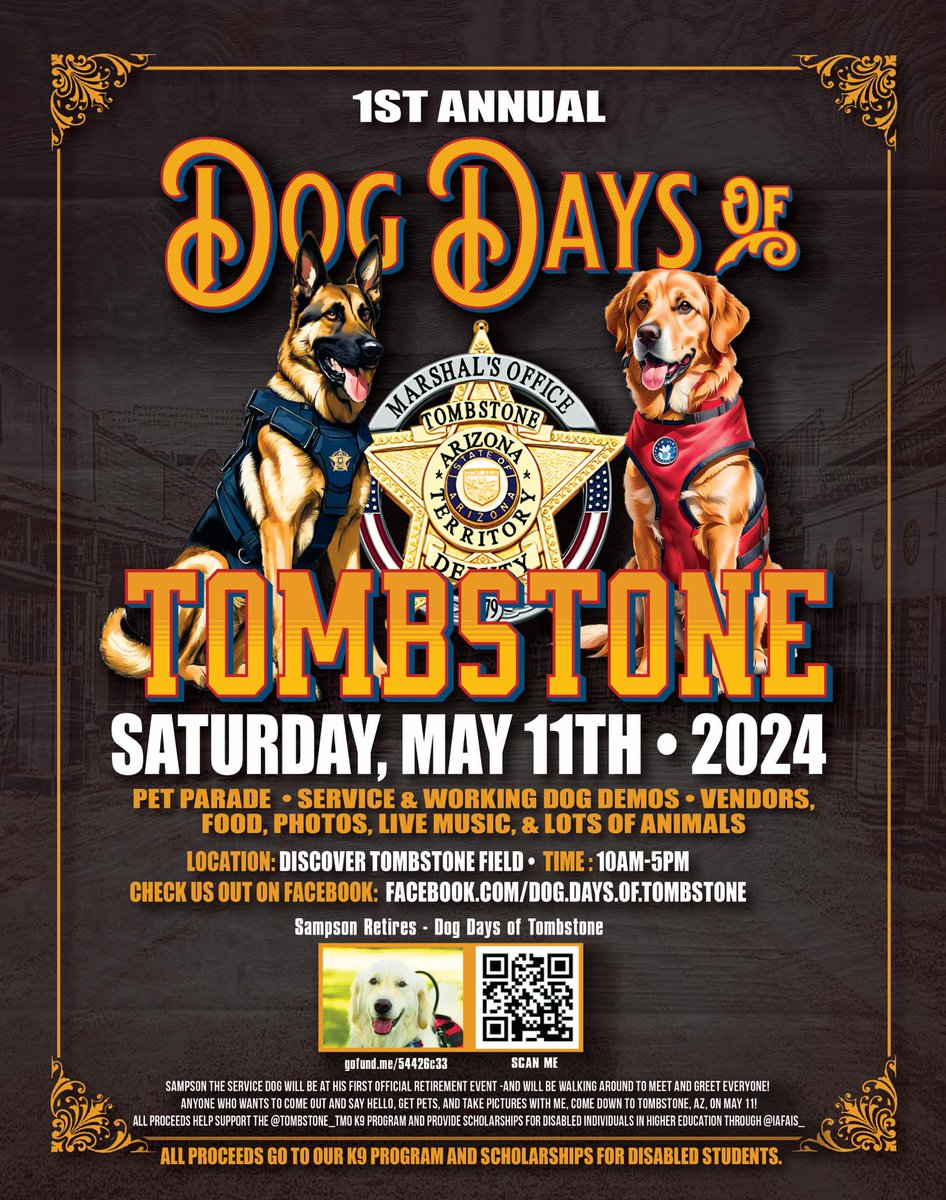 TOMBSTONE, AZ! TOMORROW! BRING YOUR BEST FRIEND! <3

#fypシviral #foryou #foryoupage #dogs #k9 #fypageシ  #tombstone #wildwest