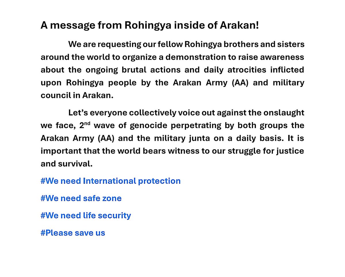 The 2nd wave of genocide against Rohingya minority people in Arakan state, Myanmar
#ICC
#ICJ
#HumanRights 
#Internationalcommunity
#Safezone4Rohingya