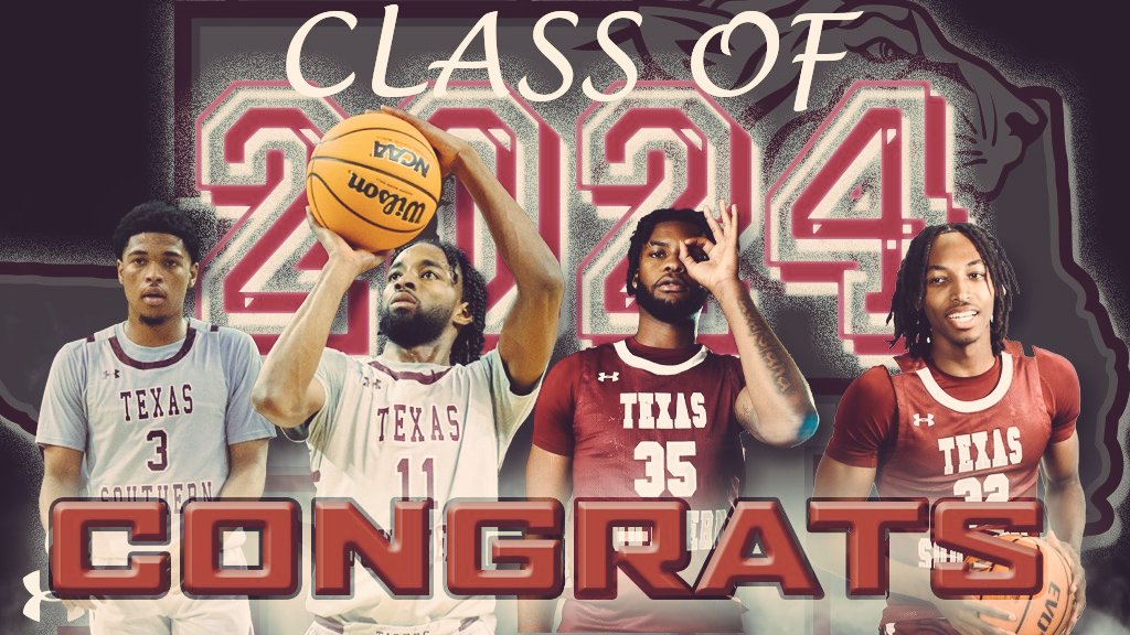 Congratulations to OUR 4 TSU Basketball Players, PJ, Jonathan, Xavier, and Kehlin, and the entire graduating class of 2024--Excited and so Proud of you all for reaching this tremendous milestone #TSUProud #TexasSouthernBasketball #GoTigers #BeLegendary