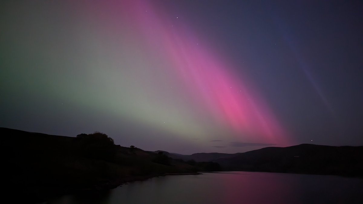 Stunning aurora seen from near Shap this evening...