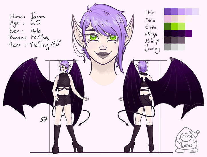 tomoyo2201's tweet photo. made a new ref sheet for my bard #dnd #oc #tiefling #bard #refsheet #digitalart #noai https://t.co/ngscSa9qIp