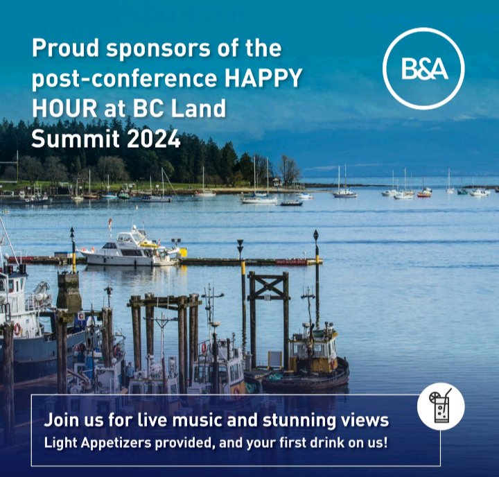... and that's a wrap for @BCLandSummit 2024! Thank you to everyone for joining us for 3 wonderful days of collaborations & connections! Remember to bring your badge to the post-conf mixer & appies at Lighthouse Bistro sponsored by @BandA_Studios! #2024BCLS
