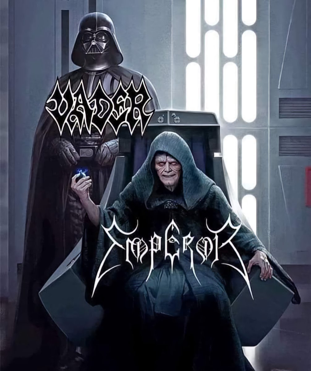A powerful combination of pure unadulterated awesomeness... oh, and the bands are pretty sweet too!!... 🤘😈

#Vader #Emperor #StarWars #MetalHumour #MetalMasters #MetalForTheMasses #Apple985FM #Stix #MFTM #Skullboi #MadeInMetal2019 #BacchusMarsh @vaderband @starwars