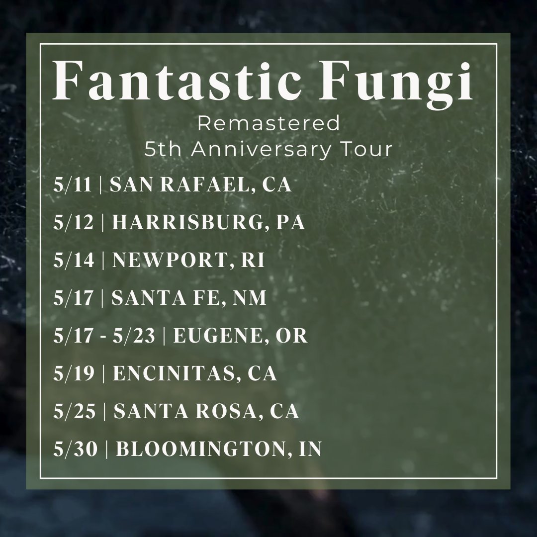 NEXT STOPS ON THE FANTASTIC FUNGI TOUR! This is more than just a film – it's a blueprint for understanding the interconnectedness of all life on Earth. This new edition includes never-before-seen footage! fantasticfungi.com #FantasticFungiRemastered #FantasticFungiTour