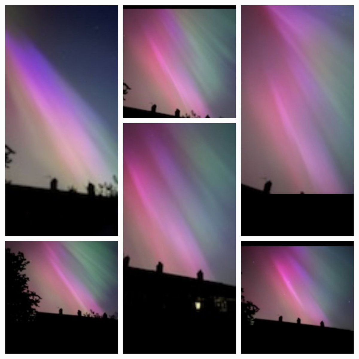 If you haven't been outside tonight then why not? Absolutely incredible to see the northern lights. A little collage of some of my daughter's photos. #aorora