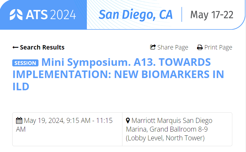 ATS Clinical Problems Assembly (@atscpassembly) on Twitter photo An ILD Mini Symposium you won't want to miss!
👉Towards Implementation: New Biomarkers in ILD
⏰ May 19, 9:15-11:15AM
📍Marriott Marquis, Grand Ballroom 8-9 (Lobby Level, North Tower)
Moderators: <a href="/cnewto/">Chad Newton</a>, <a href="/TobyMMaher/">Toby Maher</a>, & Manuela Funke-Chambour
#ATS2024 <a href="/atscommunity/">American Thoracic Society (ATS)</a> An ILD Mini Symposium you won't want to miss!
👉Towards Implementation: New Biomarkers in ILD
⏰ May 19, 9:15-11:15AM
📍Marriott Marquis, Grand Ballroom 8-9 (Lobby Level, North Tower)
Moderators: <a href="/cnewto/">Chad Newton</a>, <a href="/TobyMMaher/">Toby Maher</a>, & Manuela Funke-Chambour
#ATS2024 <a href="/atscommunity/">American Thoracic Society (ATS)</a>